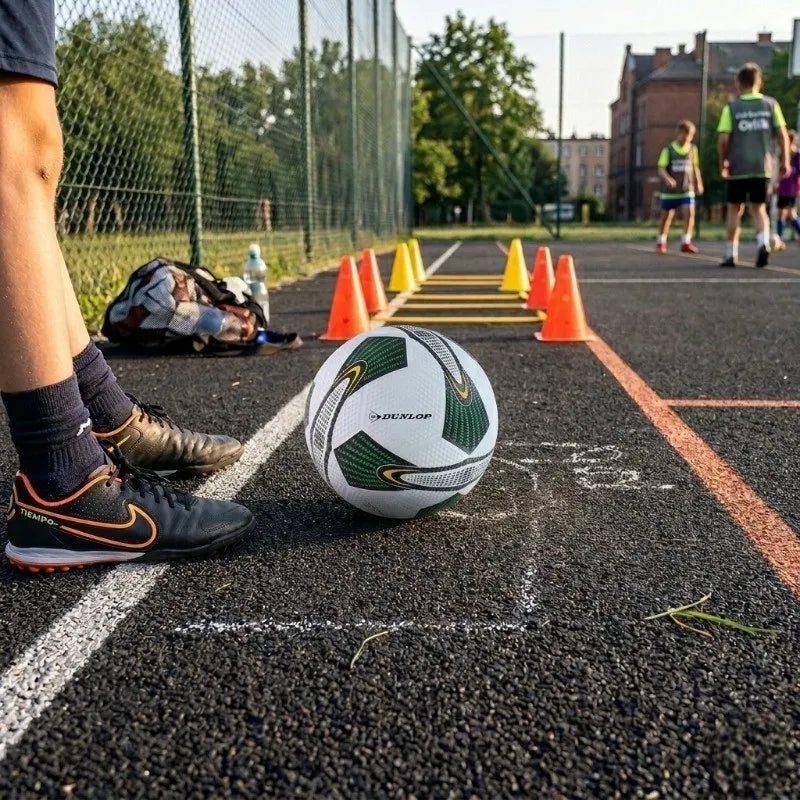Dunlop - „Street“ futbolo kamuolys, 5 dydis (baltas/žalias)
