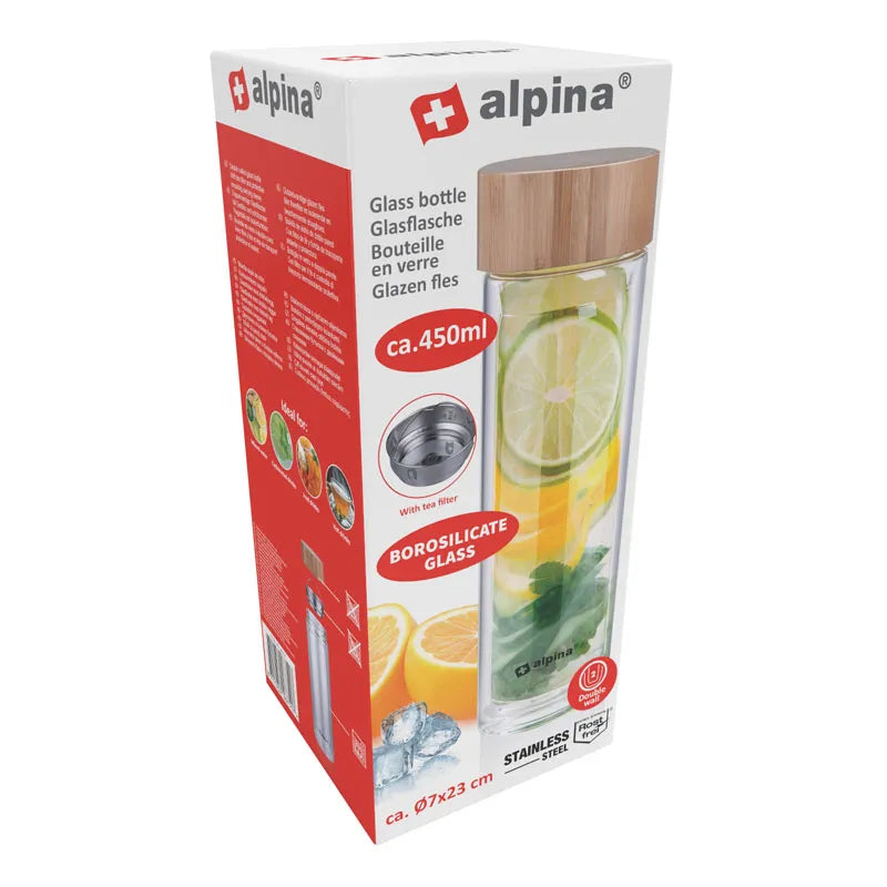 Alpina – Termo stiklinė gertuvė (dvigubos sienelės) 450 ml