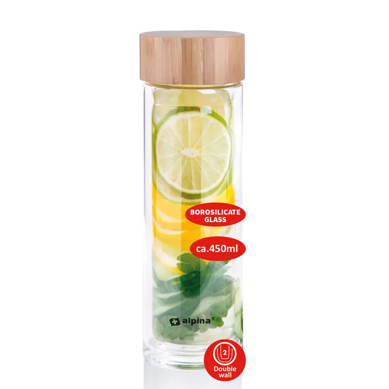 Alpina – Termo stiklinė gertuvė (dvigubos sienelės) 450 ml
