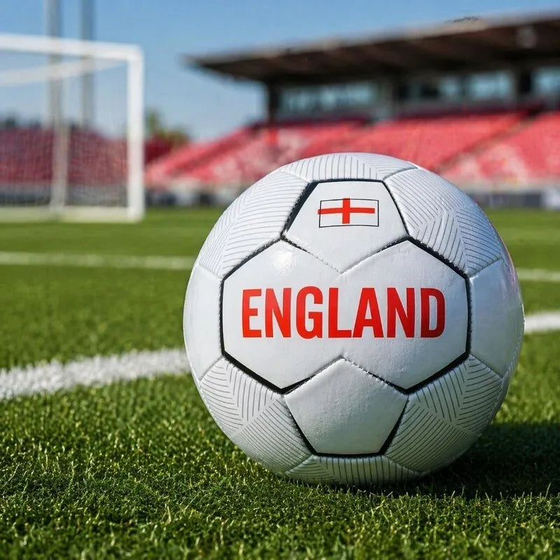 Anglijos futbolo treniruočių kamuolys, 32 panelių, 5 dydis (baltas/raudonas)