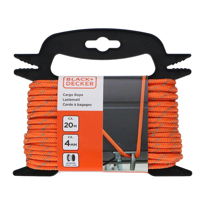 Black&Decker – transportavimo virvė su atspindinčiais elementais + ritė 4mm / 20m