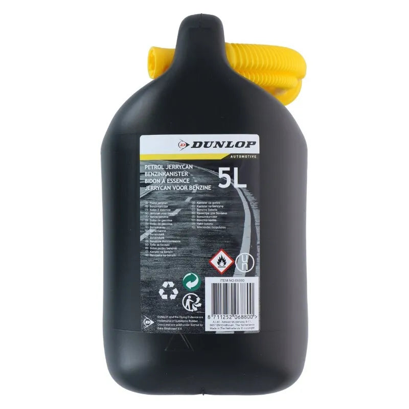 Dunlop – degalų kanistras su piltuvu, 5 l (juodas)