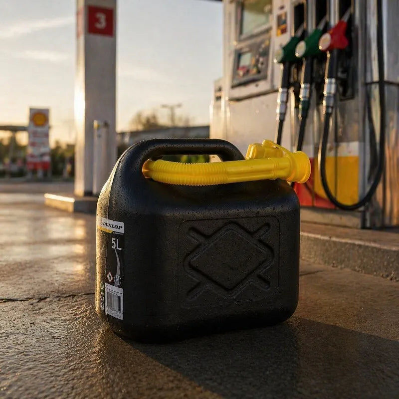 Dunlop – degalų kanistras su piltuvu, 5 l (juodas)