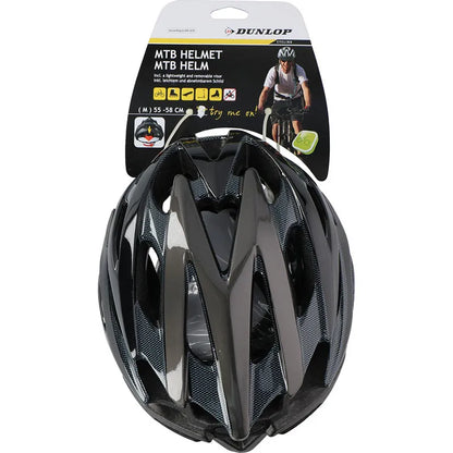 Dunlop – Kalnų dviračių (MTB) reguliuojamas šalmas, M dydis 55-58 cm (juodas)