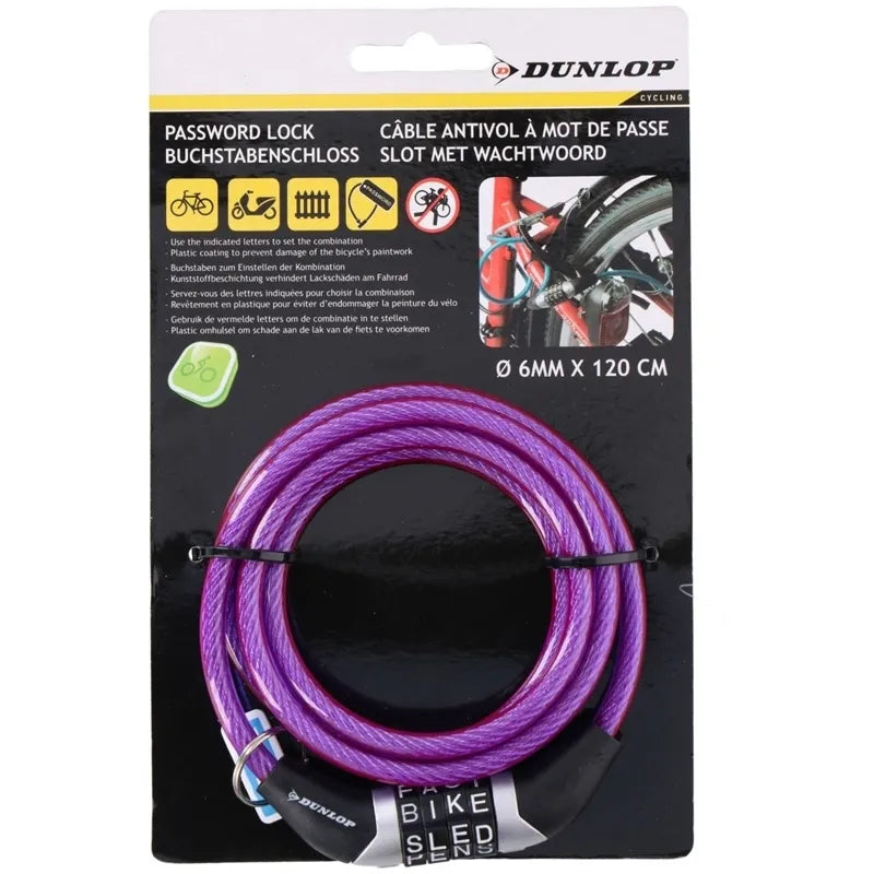 Dunlop – kombinuota dviračio spyna (violetinė)