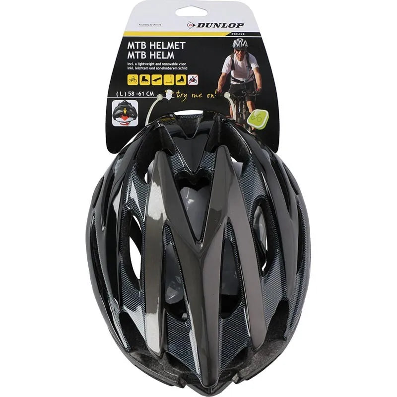 Dunlop - MTB dviračio šalmas, L dydis (juodas)