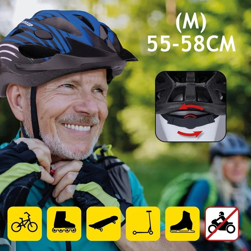 Dunlop – Reguliuojamas MTB dviračio šalmas, dydis M, 55–58 cm (mėlynas-juodas)