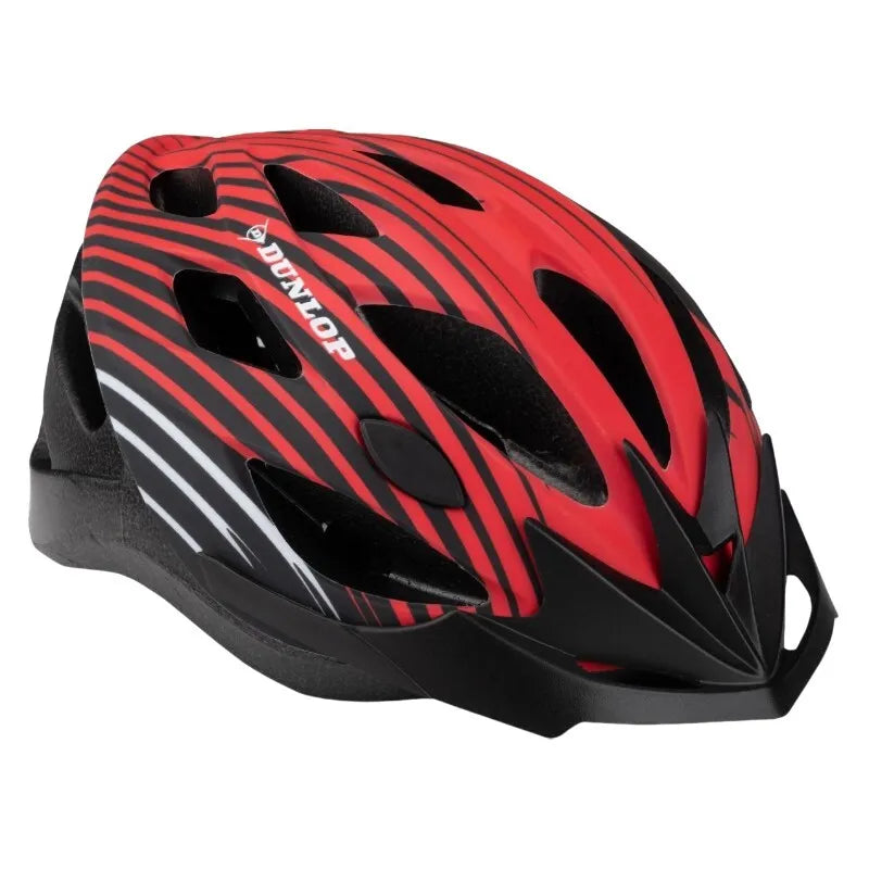 Dunlop – reguliuojamas MTB dviračio šalmas, M dydis, 55–58 cm (raudonos ir juodos spalvos)