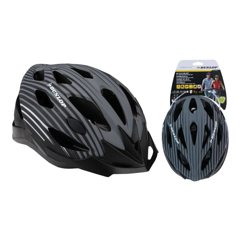 Dunlop – reguliuojamas MTB dviratininko šalmas, dydis M, 55-58 cm (pilkas-juodas)