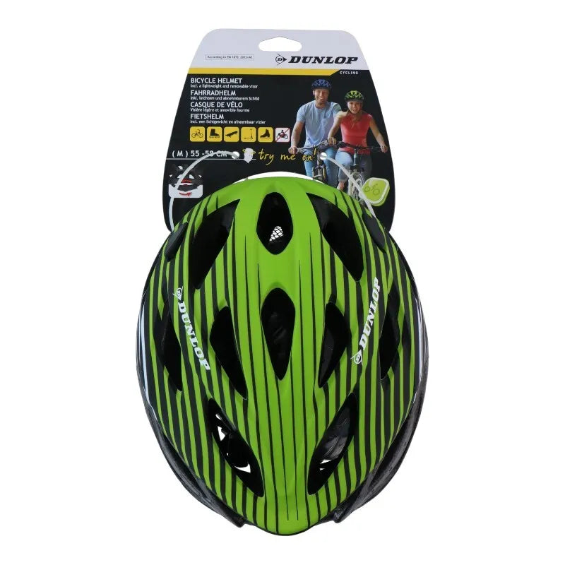Dunlop reguliuojamas MTB dviratininko šalmas, M dydis 55–58 cm (žalia-juoda)