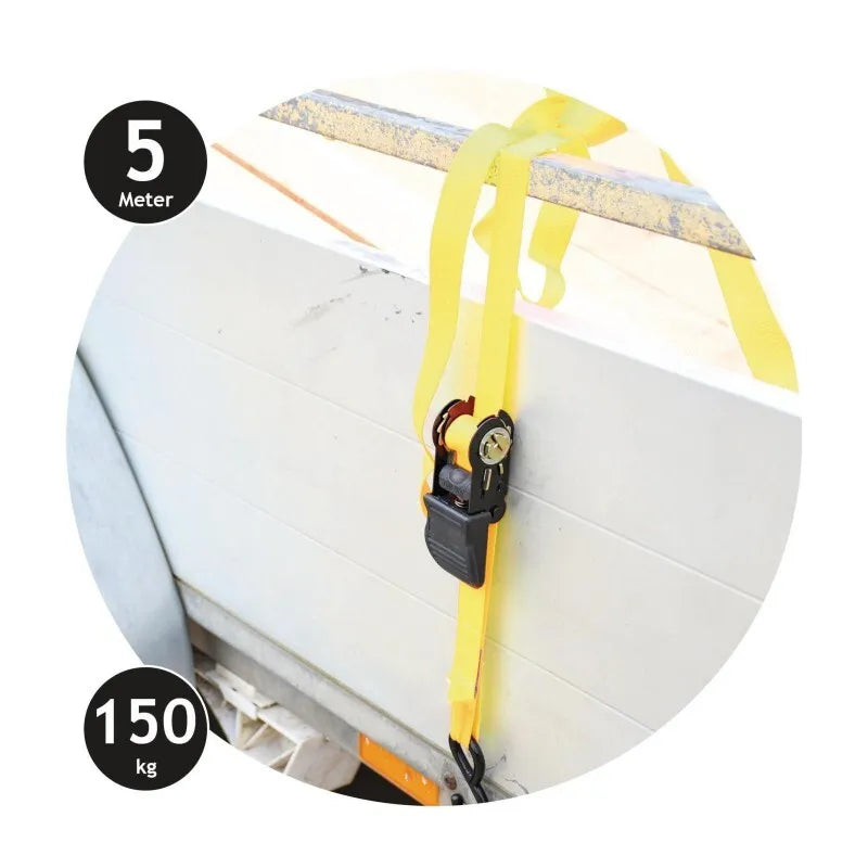 Dunlop – transportavimo diržai su terkšle ir fiksavimo mechanizmu 5 m / 150 kg 2 vnt.