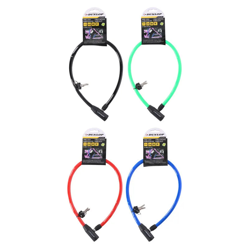 Dunlop – trosinė, apsaugos nuo vagystės dviračio spyna (žalia)