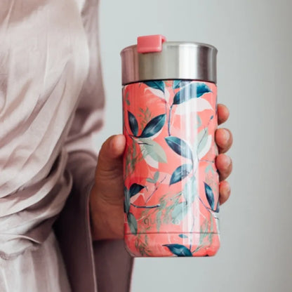 Quokka Boost Coffee Tumbler – nerūdijančio plieno termo puodelis su sieteliu, 400 ml (Exotic Pink)