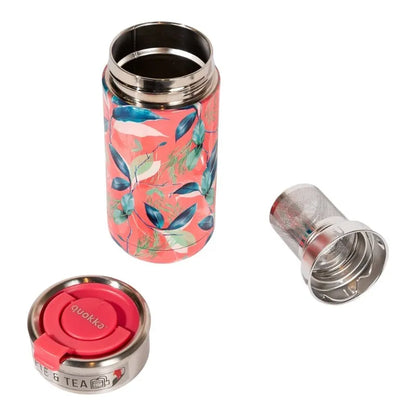Quokka Boost Coffee Tumbler – nerūdijančio plieno termo puodelis su sieteliu, 400 ml (Exotic Pink)