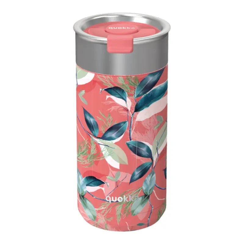 Quokka Boost Coffee Tumbler – nerūdijančio plieno termo puodelis su sieteliu, 400 ml (Exotic Pink)