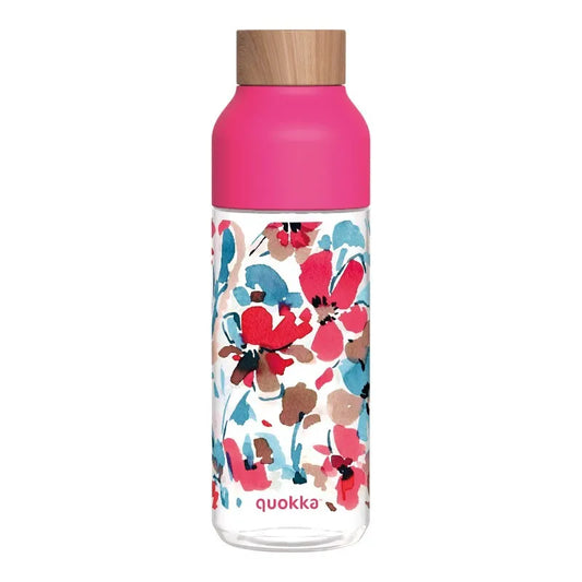 Quokka Ice - daugkartinio naudojimo „Ecozen“ vandens butelis, 720 ml (raudonos gėlės)