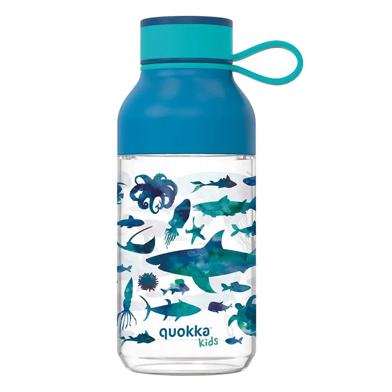 Quokka Ice Kids su dirželiu – 430 ml Ecozen gertuvė su dirželiu (Jūros gyvūnai)