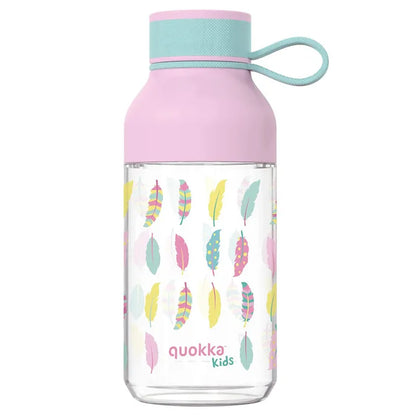 Quokka Ice Kids su dirželiu – „Ecozen“ vandens gertuvė 430 ml (Feathers dizainas)