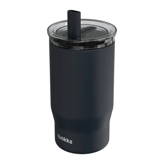 Quokka Mist – nerūdijančio plieno termo puodelis, 720 ml su šiaudeliu (juodas)