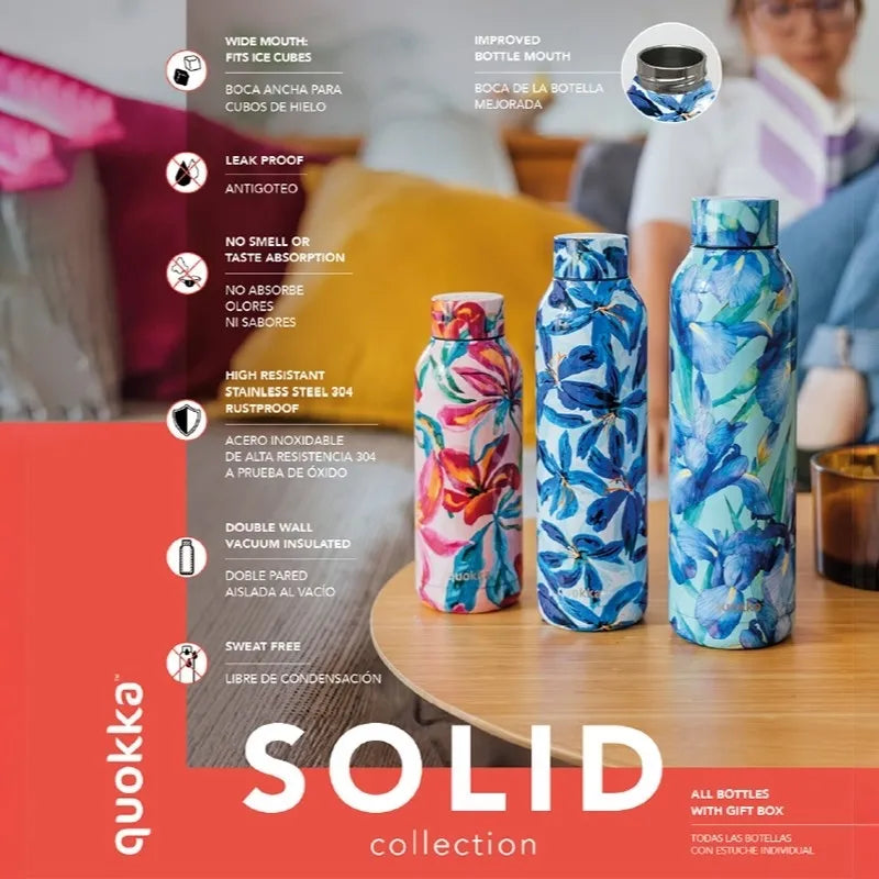 Quokka Solid – nerūdijančio plieno termo gertuvė, 510 ml (aviečių rožinė)