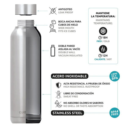 Quokka Solid – nerūdijančio plieno termo gertuvė 510 ml (smėlio spalvos)