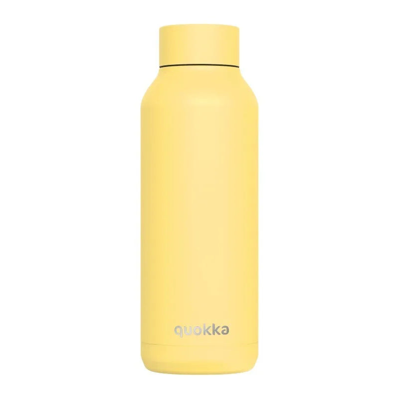 Quokka Solid – nerūdijančio plieno termo gertuvė, 510 ml (švelniai geltona)