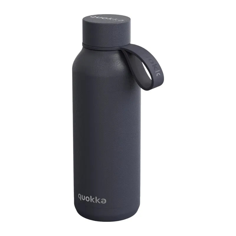 Quokka Solid su dirželiu – 510 ml nerūdijančio plieno termobutelį (grafito spalvos)