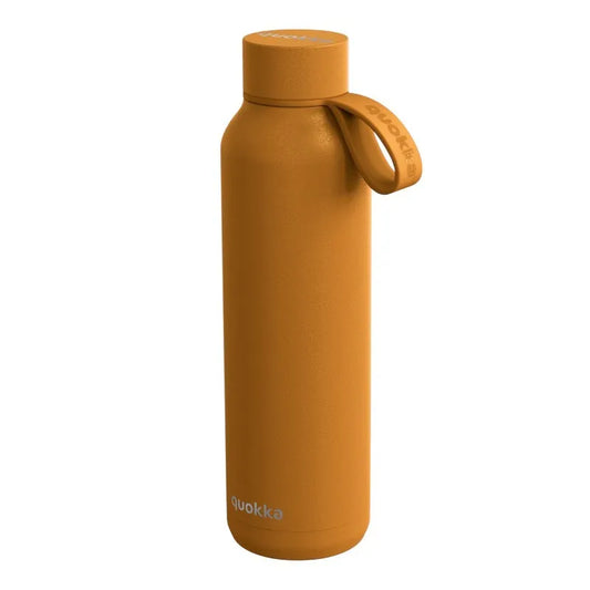 Quokka Solid su dirželiu – 630 ml nerūdijančio plieno termogertuvė su dirželiu (garstyčių spalvos)