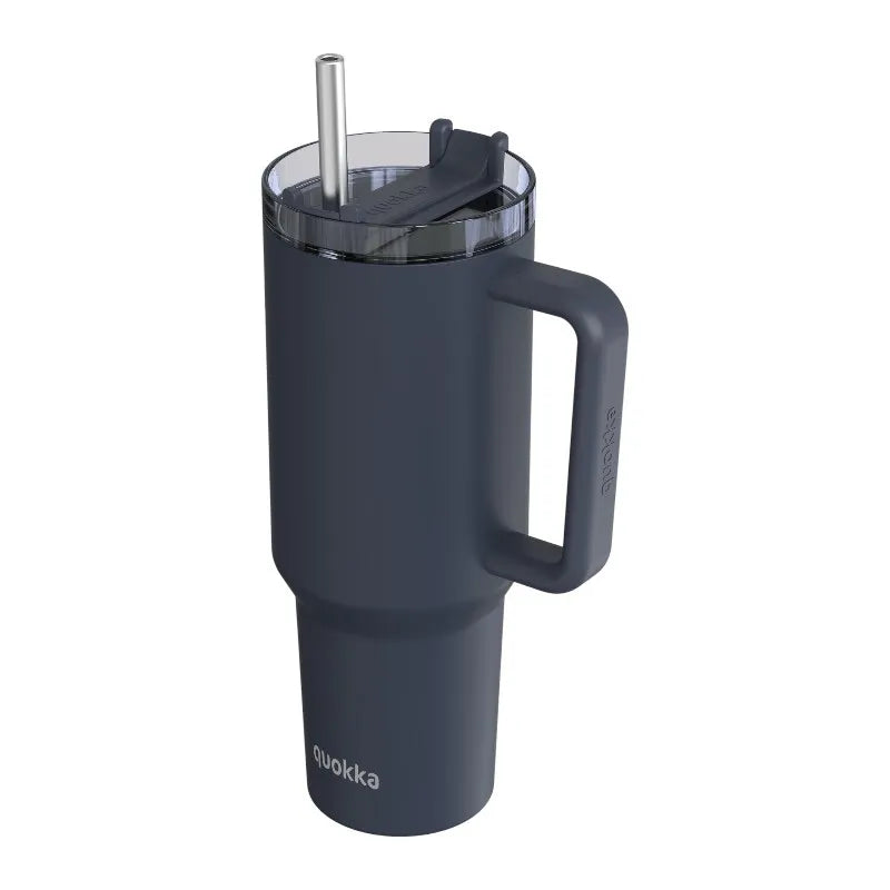Quokka Stream – 1200 ml nerūdijančio plieno termo puodelis su šiaudeliu (grafitinis)