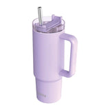 Quokka Stream – 950 ml nerūdijančio plieno termo puodelis su šiaudeliu (violetinis)