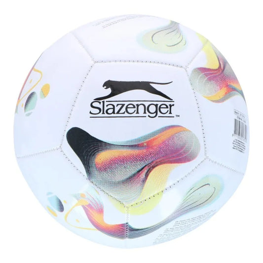 Slazenger – futbolo kamuolys vaikams, mini, 12 panelių, 2 dydis (baltas/geltonas)