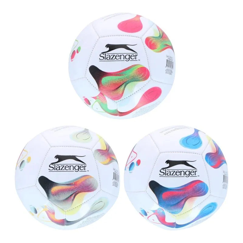 Slazenger – futbolo kamuolys vaikams, mini, 12 panelių, 2 dydis (baltas/geltonas)