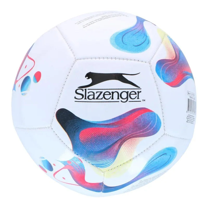 Slazenger - Mini treniruočių futbolo kamuolys vaikams, 12 panelių, 2 dydis (baltas/mėlynas)