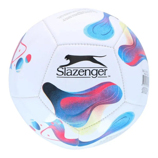 Slazenger - Mini treniruočių futbolo kamuolys vaikams, 12 panelių, 2 dydis (baltas/mėlynas)