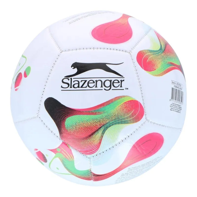 Slazenger - Mini treniruočių futbolo kamuolys vaikams, 12 panelių, 2 dydis (baltas/rožinis)