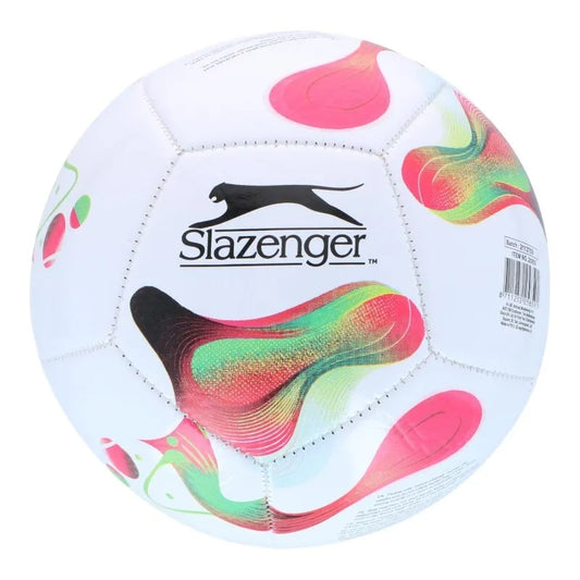 Slazenger - Mini treniruočių futbolo kamuolys vaikams, 12 panelių, 2 dydis (baltas/rožinis)
