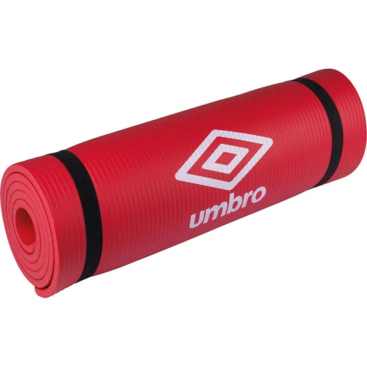 Umbro – fitneso ir jogos kilimėlis su transportavimo dirželiu, 190x58 cm (raudonas)