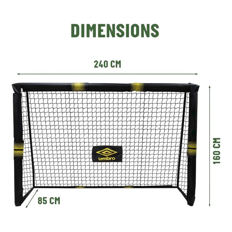 Umbro – metaliniai futbolo vartai su tinklu, 240x160x85 cm